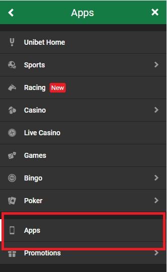 aplicació mòbil unibet