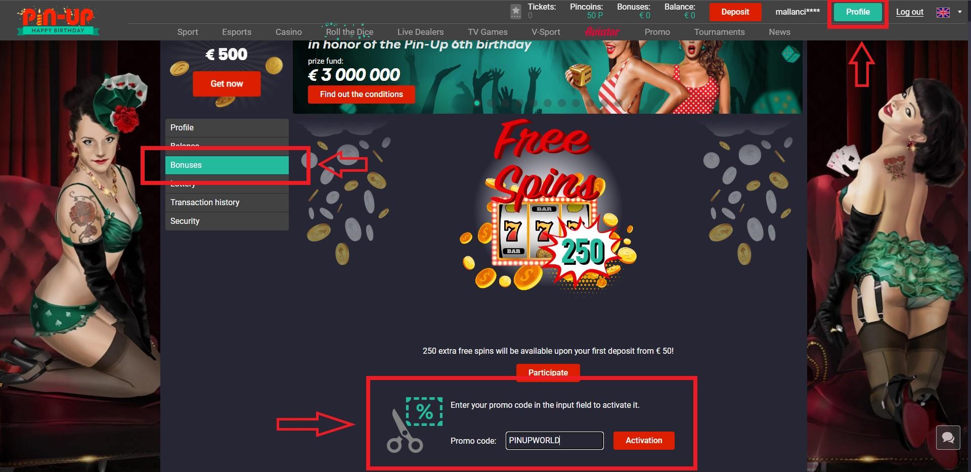 pinuppromocode