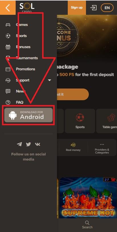 sol casino apk